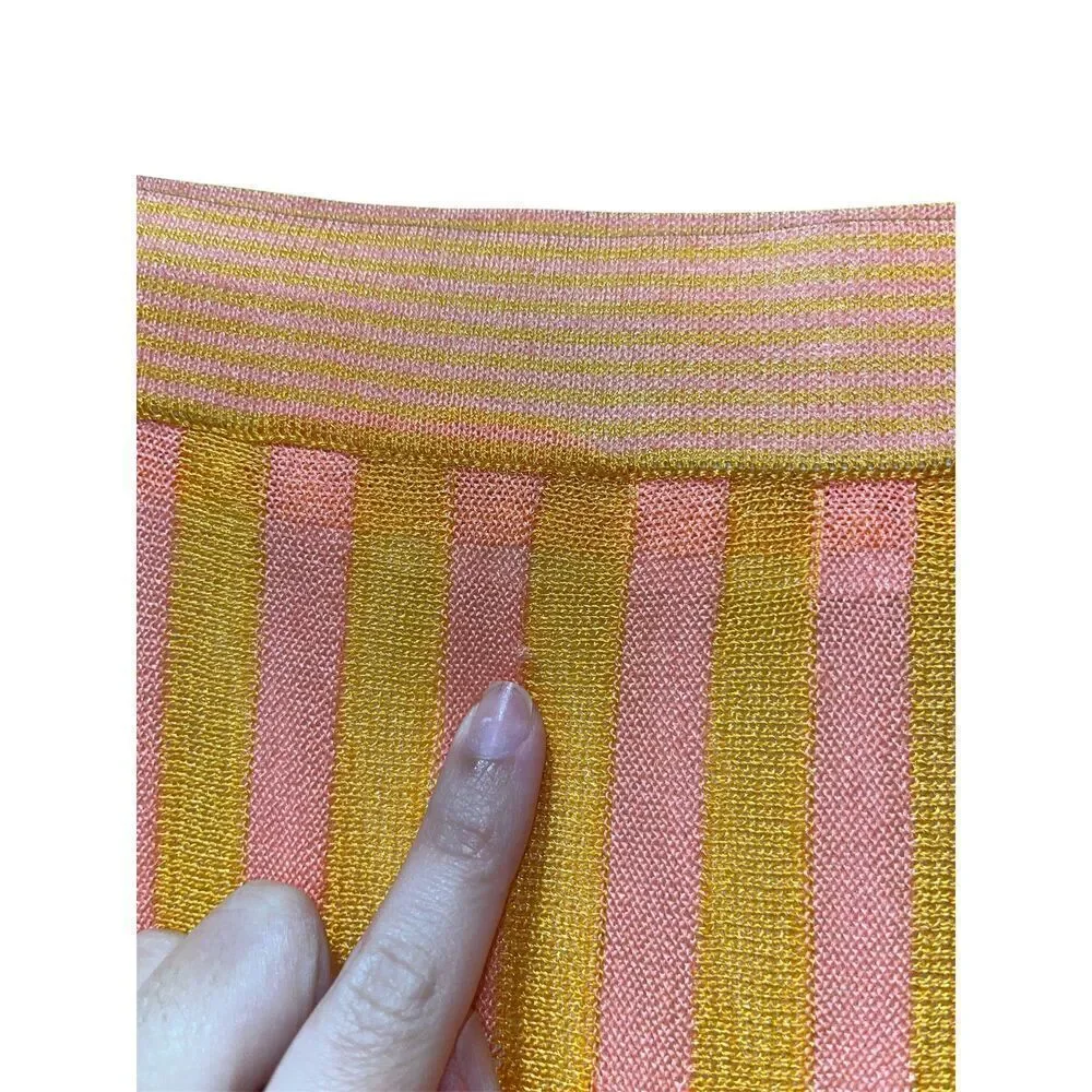 House of Harlow Orange & Pink Striped Maxi Skirt Size Large European Summer